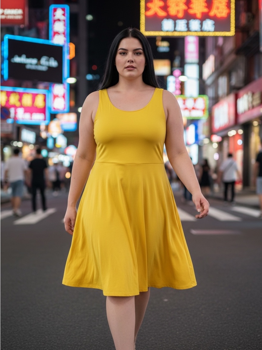 Pact organic cotton Womens Sleeveless Scoop Neck Fit-and-Flare Dress in Mustard